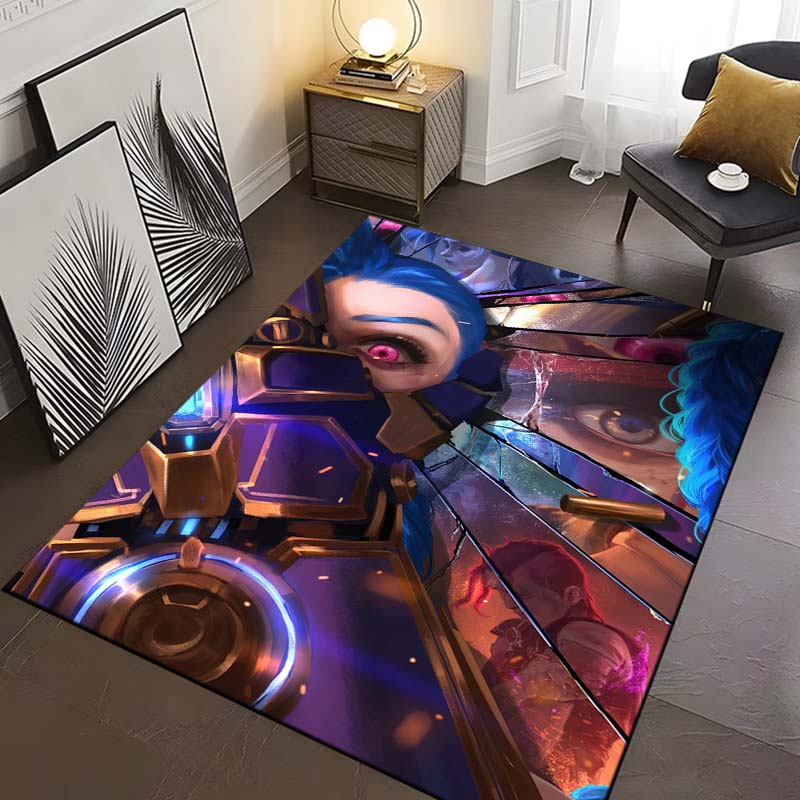 15 Size Game Lol Jinx-x Pattern Rug Carpet for Living Room Bathroom Mat Creative Doormat Carpet for Bedroom Home Decor