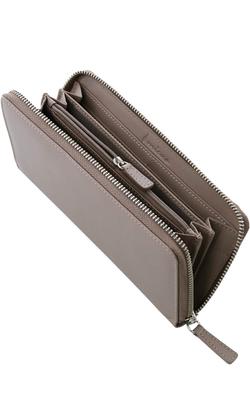 Genuine Leather Long Wallet for Men and Taupe [mieno] Women, DIVA