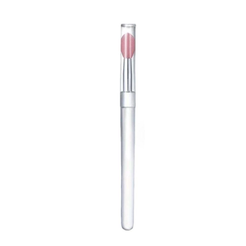 Portable Silicone Lip Brush, Small Brush With Cover Application, Lipstick For Dustproof Brush C1S6