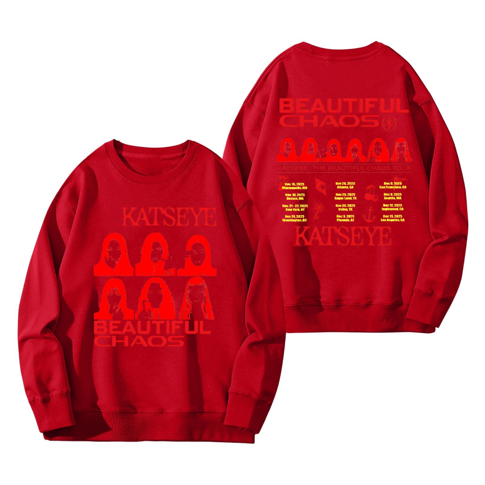 

Женский модный и повседневный свитшот с длинным рукавом, круглым вырезом и принтом M красный