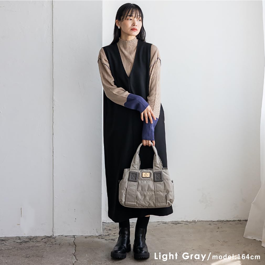 Vita Felice Quilted Tote Bag [VITAFELICE] (M) Women's Blov-vf0042 (Light Gray)