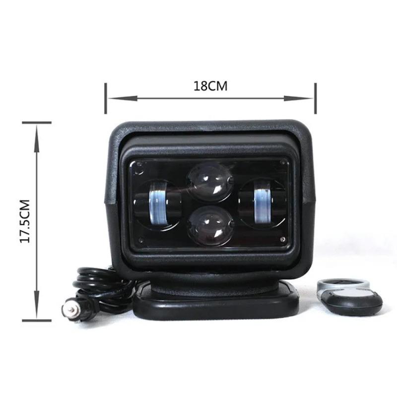 LED Marine Searchlight,60W 12V24V Remote Control Spotlight,360 Degree Rotating Work Light,for Boat Truck SUV 4x4 Off-Road,7 Inch