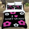 3-Piece M-Mary -Q-Quant- t PrintedDuvet Cover Set – Includes 1 Duvet Cover and 2 Pillowcases; Suitable for Home and Dorm Use