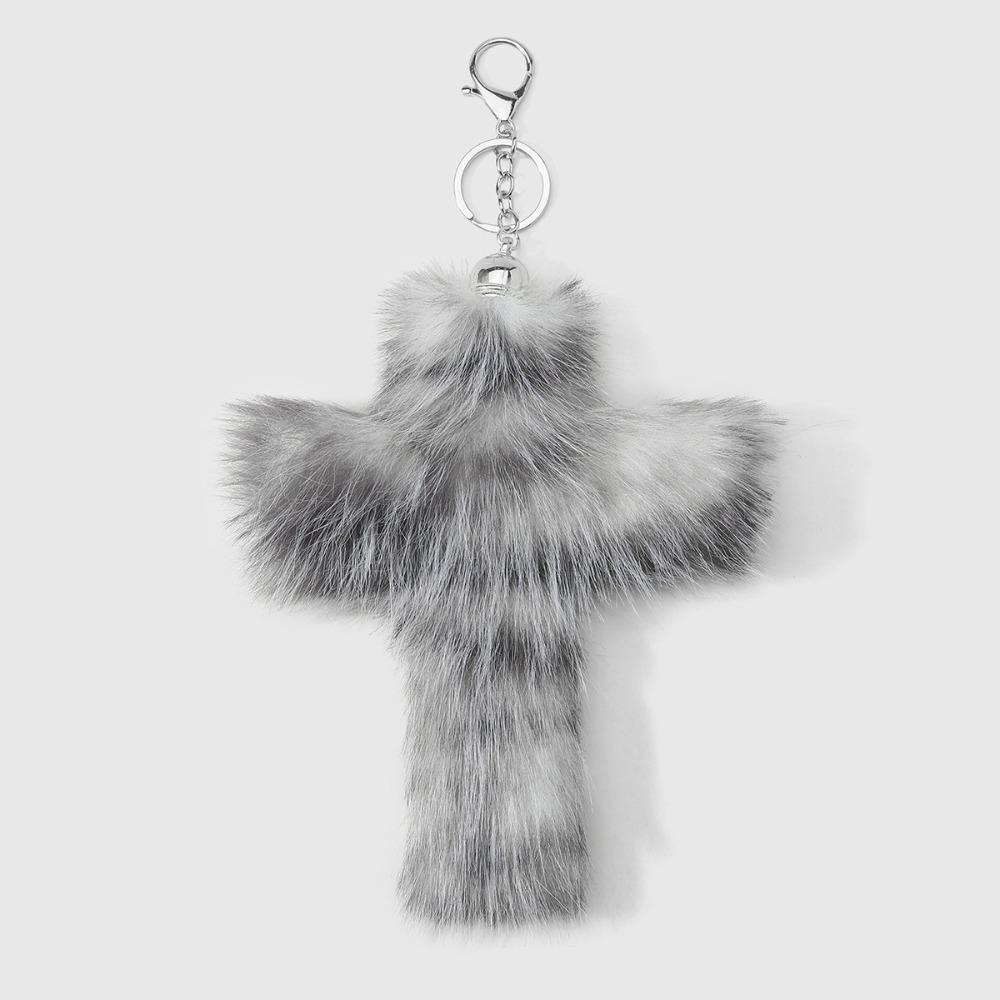 Plush Keychain Accessories Zebra Print Bag Pendant Aesthetic Cross Keychain  Goth Jewelry