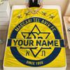 1 Stück Maccabi Fanartikel Benutzerdefinierter Name Gemustert Flanelldecke Geeignet Für Alle Jahreszeiten Für Heimdekoration Wärme Und Komfort Geschenke Feiertagsgeschenk
