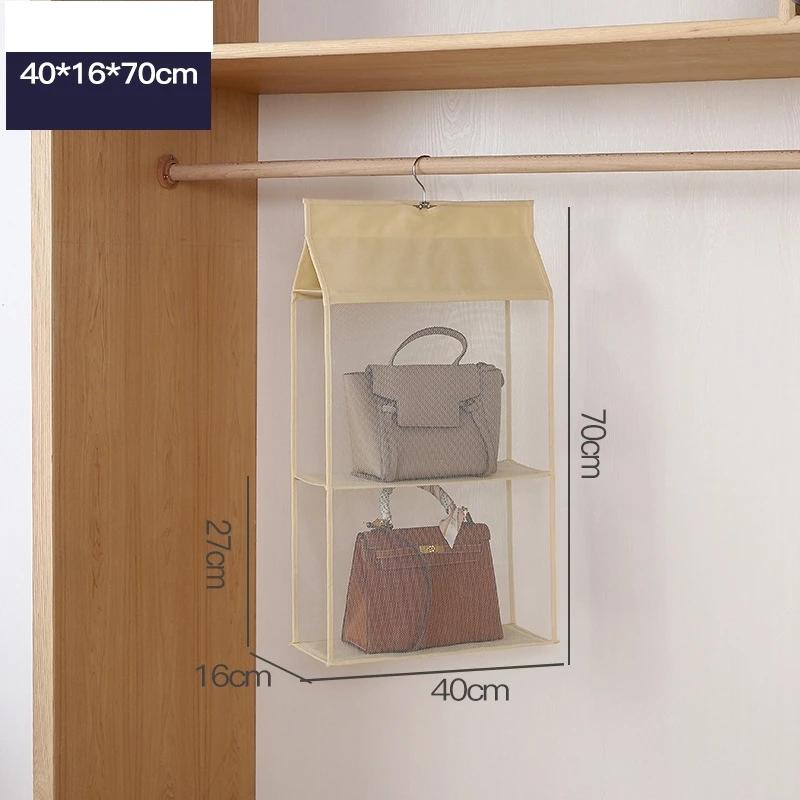 Closet Handbag Hanging Organizer For Wardrobe Storage Bag Door Wall Clear Sundry Shoe Bag with Hanger Pouch Handbag Organizer