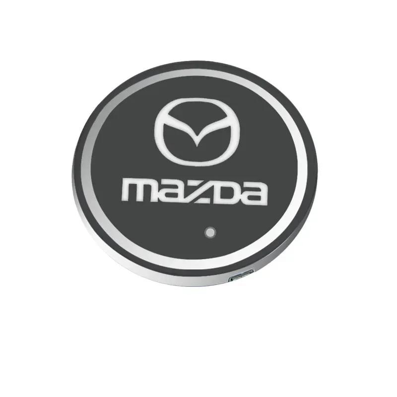 

2025 Hot 2PCS 7 colors car USB Charging LED lights water coaster cup mat for Mazda 3 5 6 CX-3 CX-4 CX-5 CX-7 CX-9 Axela 6 323 62