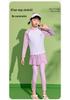 Girls' Long Sleeve Two-Piece Swimsuit, Sun Protection, 2025 New Style for Kids, Professional Training Swimwear
