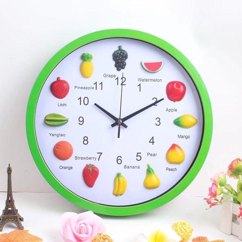 Wall Clock Three-dimensional Fruit Living Room Wall Clock Bedroom Silent Creative Wall Hanging Watch Home Quartz Clock