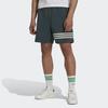 Adidas Originals Trefoil Contrast Stripe Drawstring Straight Casual Shorts Men Shorts Green HR8652