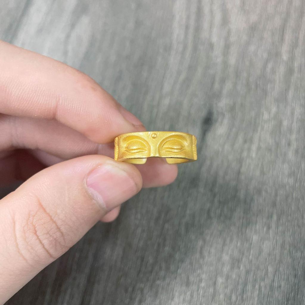Finger Rings Adjustable Open Rings Buddhas Half Face Rings Accessory Handcrafted Buddhist Jewelry for Women Girl