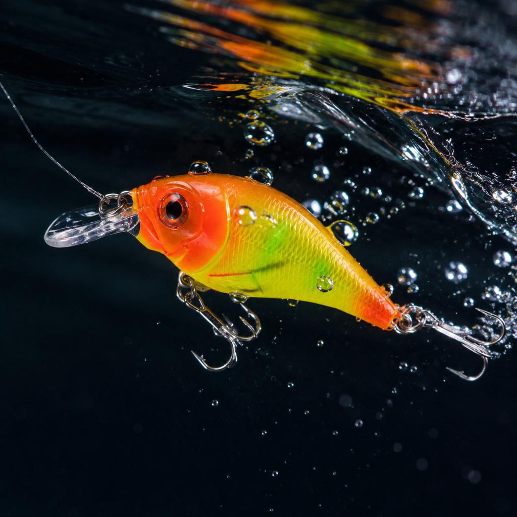 Fishing Lure Crankbait Hard Bait Artificial Bionic Lure with Treble Hooks for Freshwater Fishing Bass Pike Walleye Trout