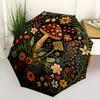 Mushroom Garden Round Rug - Vibrant Floral Carpetfor Home DecorUmbrella, Portable 3-Fold Compact Umbrella for Men & Women Gift