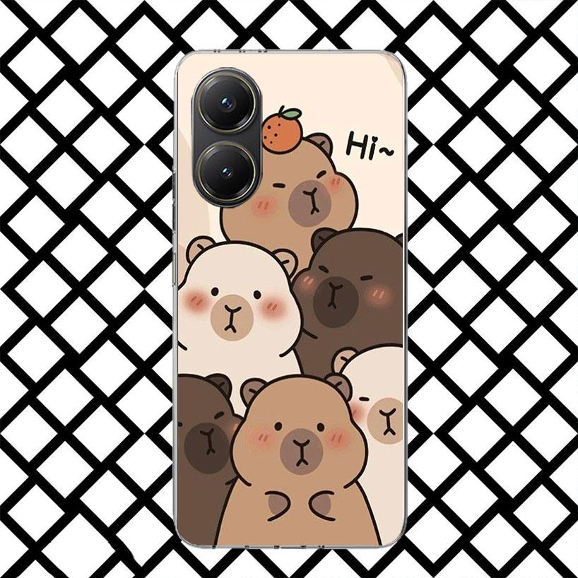 Funny Capybara Cartoon Animal Phone Case for Xiaomi Poco F7 Ultra X7 X6 X5 Pro X4 Gt M8 M7 Redmi 15 15C 13 13C 12 12C Soft Cover