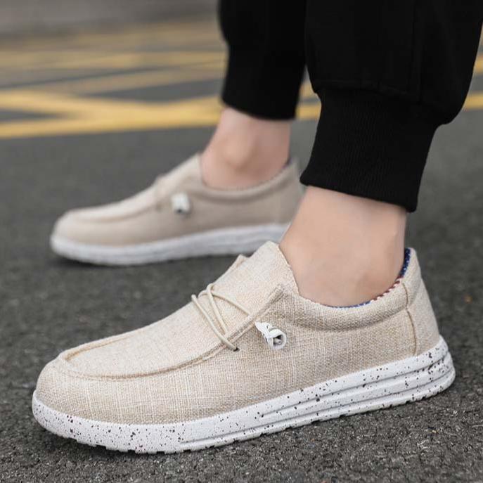 Fashion Loafers Men Canvas Shoes for Men Walking Shoes Breathable Slip On Flats Vulcanized Shoes Outdoor Light Men's Driving Footwear