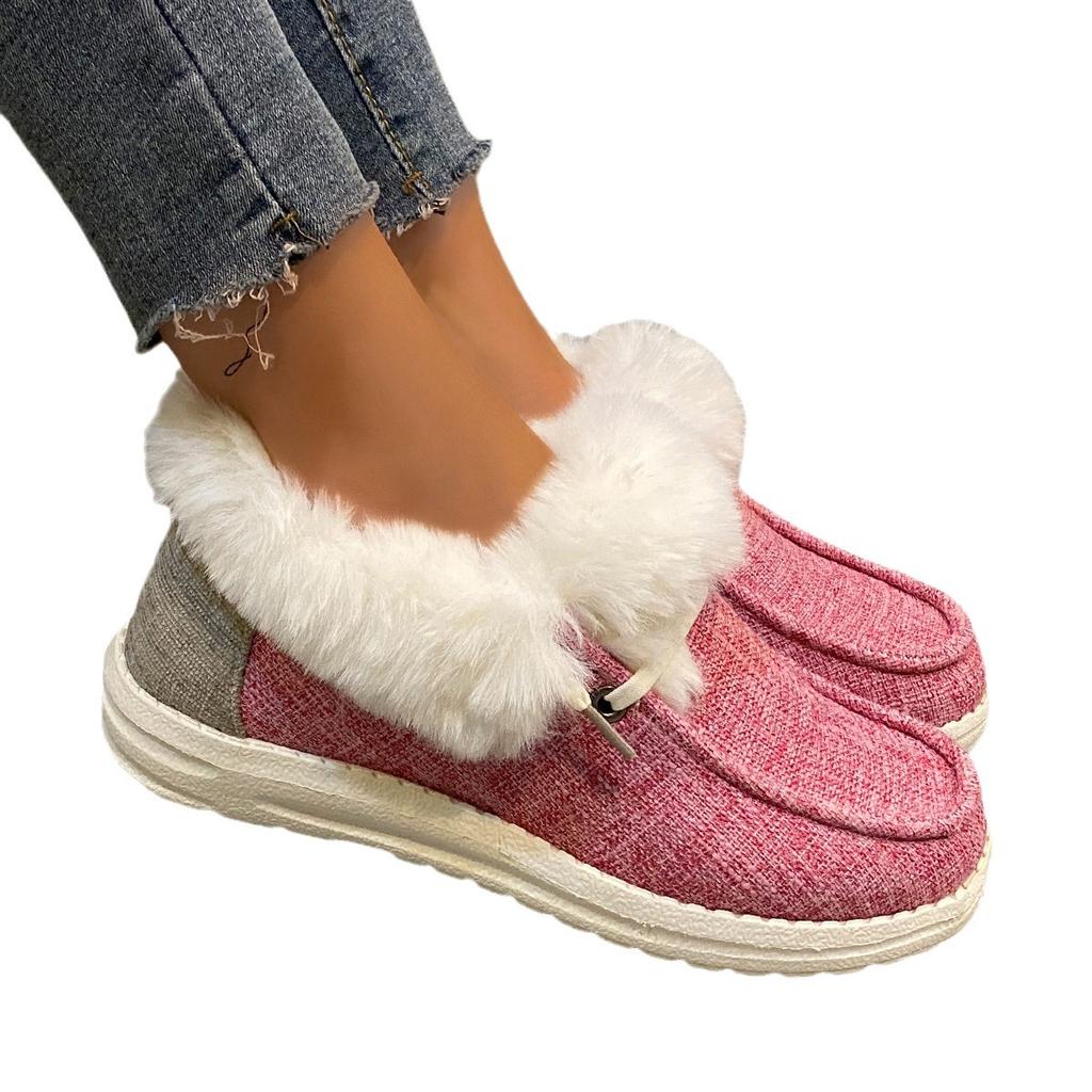 Cotton Shoes Women's Shoes Spring Versatile Low-top Flat-soled Cotton Shoes Spot Thicker