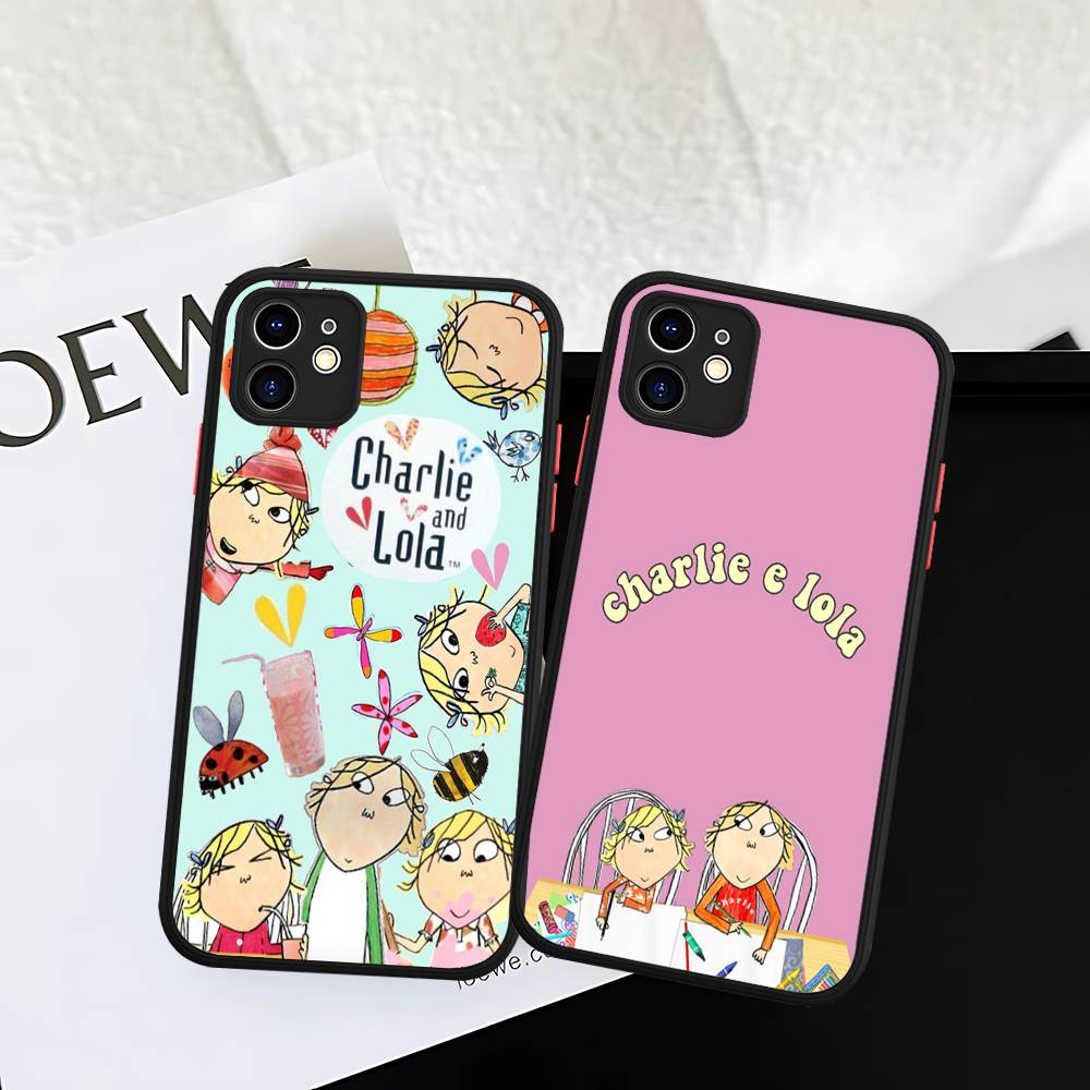 Charlie And Lola Anime For Silicone Matte Phone Case For IPhone 16 Pro Max 15 14 13 12 11 X XS MAX