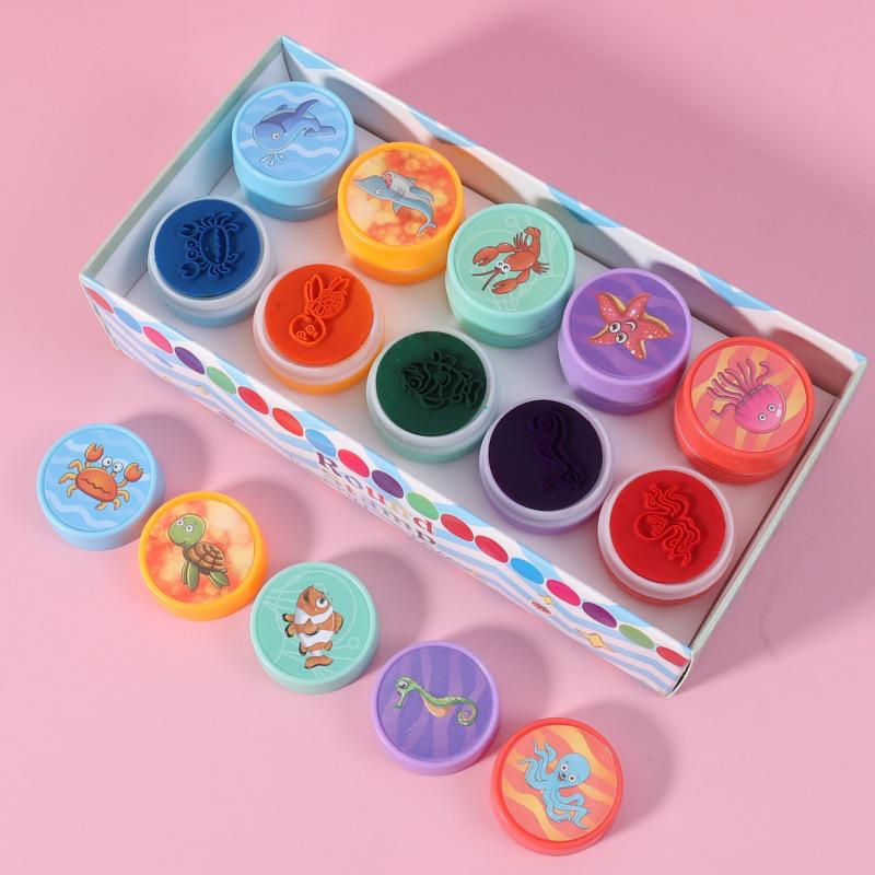 Creative Cartoon Animal Stamp Set for Kids - Fun, Cute Plastic Stamps for Kindergarten Gifts
