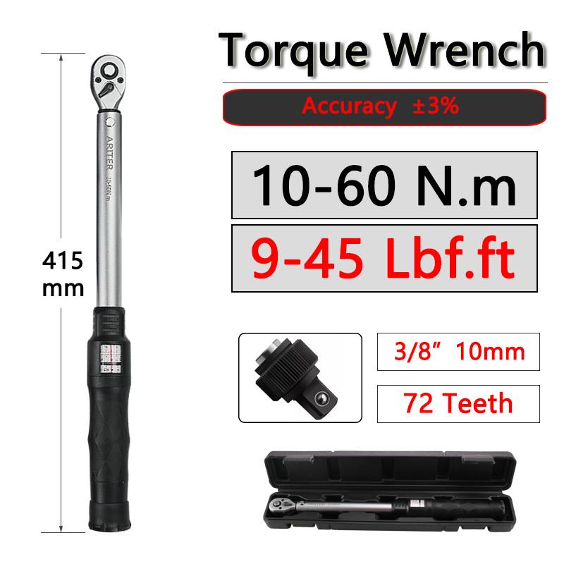 Profession High Accuracy Torque Wrench 3/8" 1/2" Adjustable and Replaceable Head Motorcycle Car Repair Tools