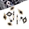 SONAIL Halloween Witch Noir Nail Art Parts & Stickers Set, 11-Piece Black Crystal Nail Decorations, 18K Gold Plated AAA Zirconia