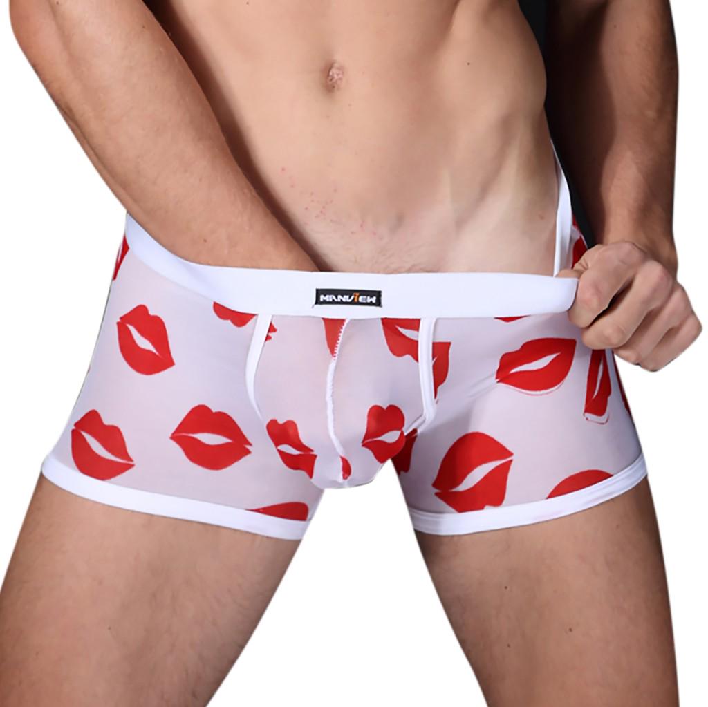Men's Sexy Underwear Sports Underwear Lips Printed Underwear