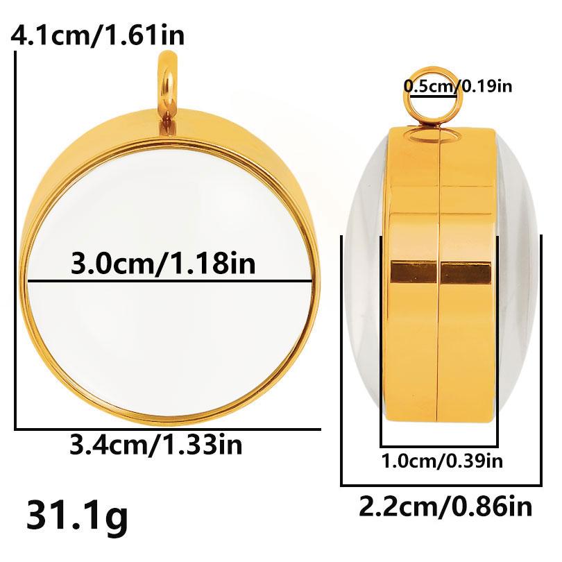 Silver/Gold Color Round Glass Living Memory Stainless Steel Locket Pendant Jewelry Making Supplies Twist Lockets Floating Charm