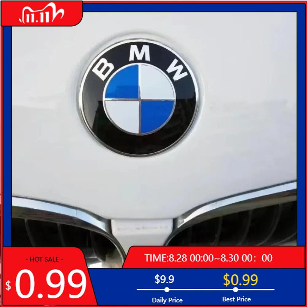 LLYEG1 Car Sticker Hot item 82mm Front Hood Emblem for BMW Race Track Black White Logo 74mm Rear Badge