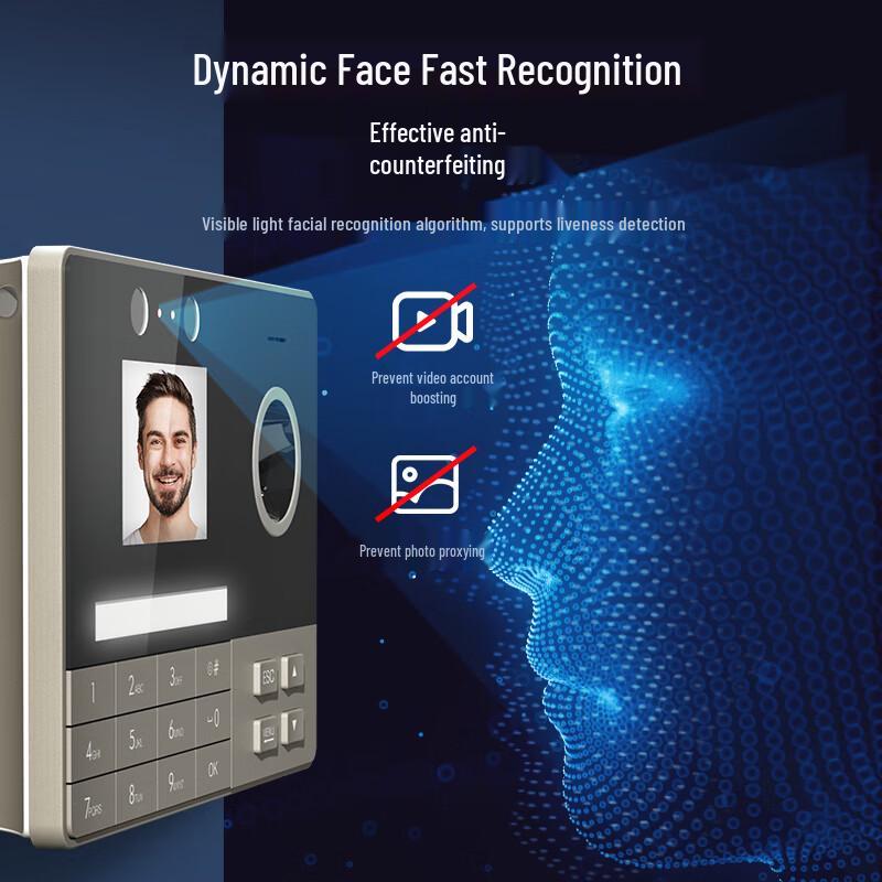 Deli Smart Visible Light Dynamic Face & Fingerprint Attendance Machine