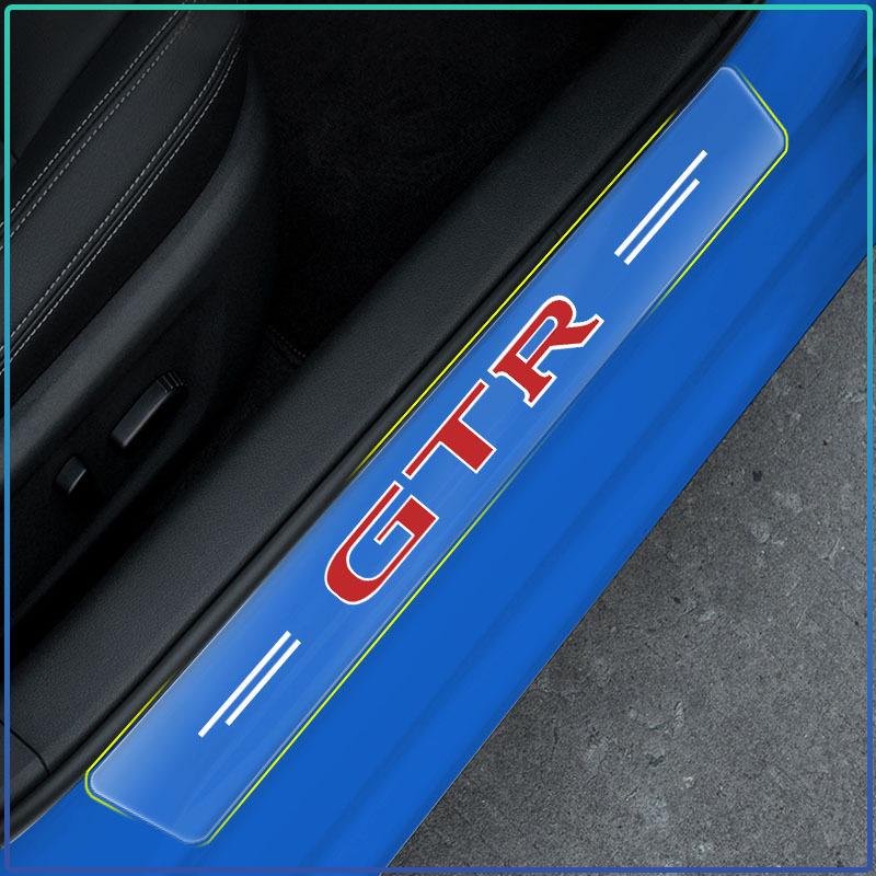 4PCS Car Threshold Protector Transparent Decorative Badge Sticker For Nismo Nissan 370Z Coupe Roadster Z34 2009-2020 GTR Juke