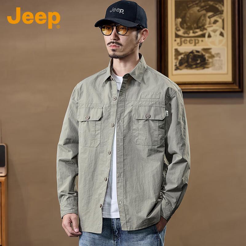 JEEP Men's Loose Fit Long Sleeve Casual Shirt