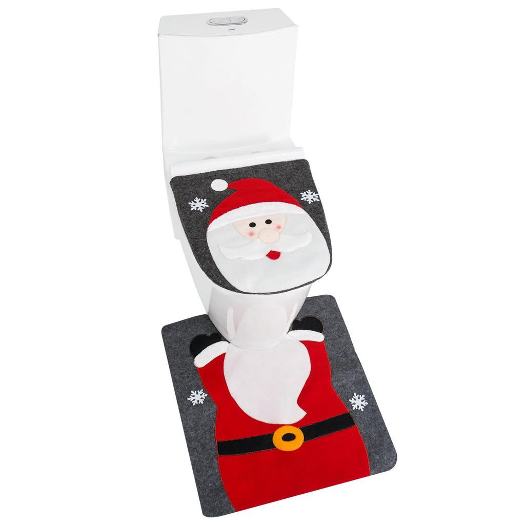 Snowman Christmas Toilet Seat Cover & Mat Set - 2 Piece Decor
