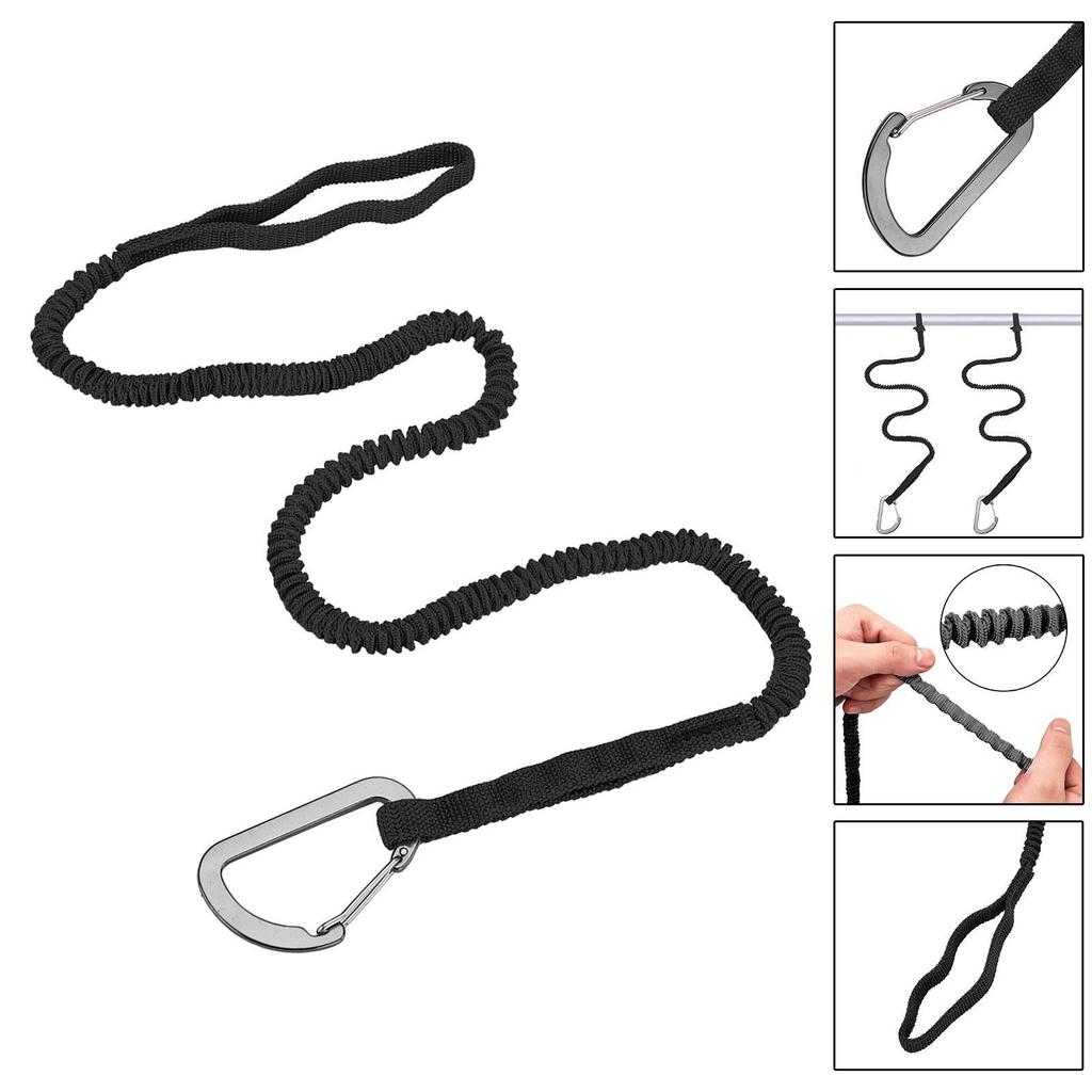 Kayak Paddle Leash Bungee Cord Kayak Rod Leashes for Surfing Boating Rafting