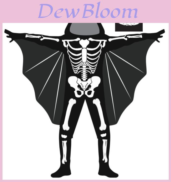 Childrens Boy Halloween Ghost Skeleton Performance Costume With Luminescent For Kids 3 To 8 Years