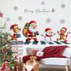 Merry Christmas Snowman Gingerbread Wallpaper Removable Self-Adhesive Santa Reindeer for Home Cafe Bedroom Living Room Decor
