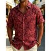 Hot Selling Men's Retro Paisley Printed Casual Shirt, Breathable Top for Party Travel and Daily Wear
