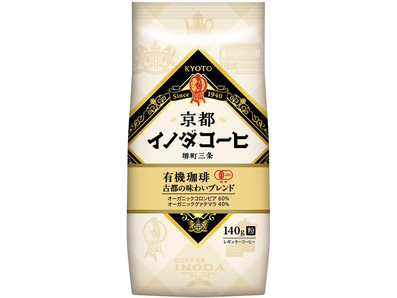 Key Coffee Kyoto Inoda Coffee Organic Coffee Ancient Capital Flavor Blend Ground Coffee 140g x 6 packs (FP)