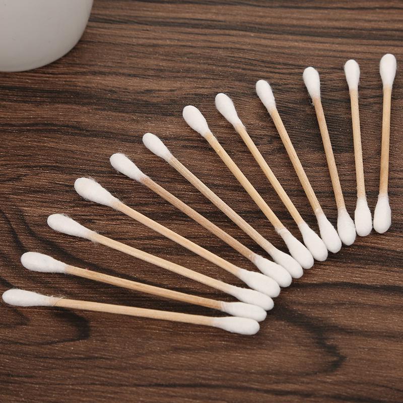100pcs Disposable Ultra-small Cotton Swab Lint Free Micro Brushes Wood Cotton Buds Swabs Eyelash Extension Glue Removing Tools