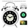 4-Inch Metal Silent Alarm Clock with Night Light - Ideal for Students and Children, Desktop Charging Silent Alarm Clock