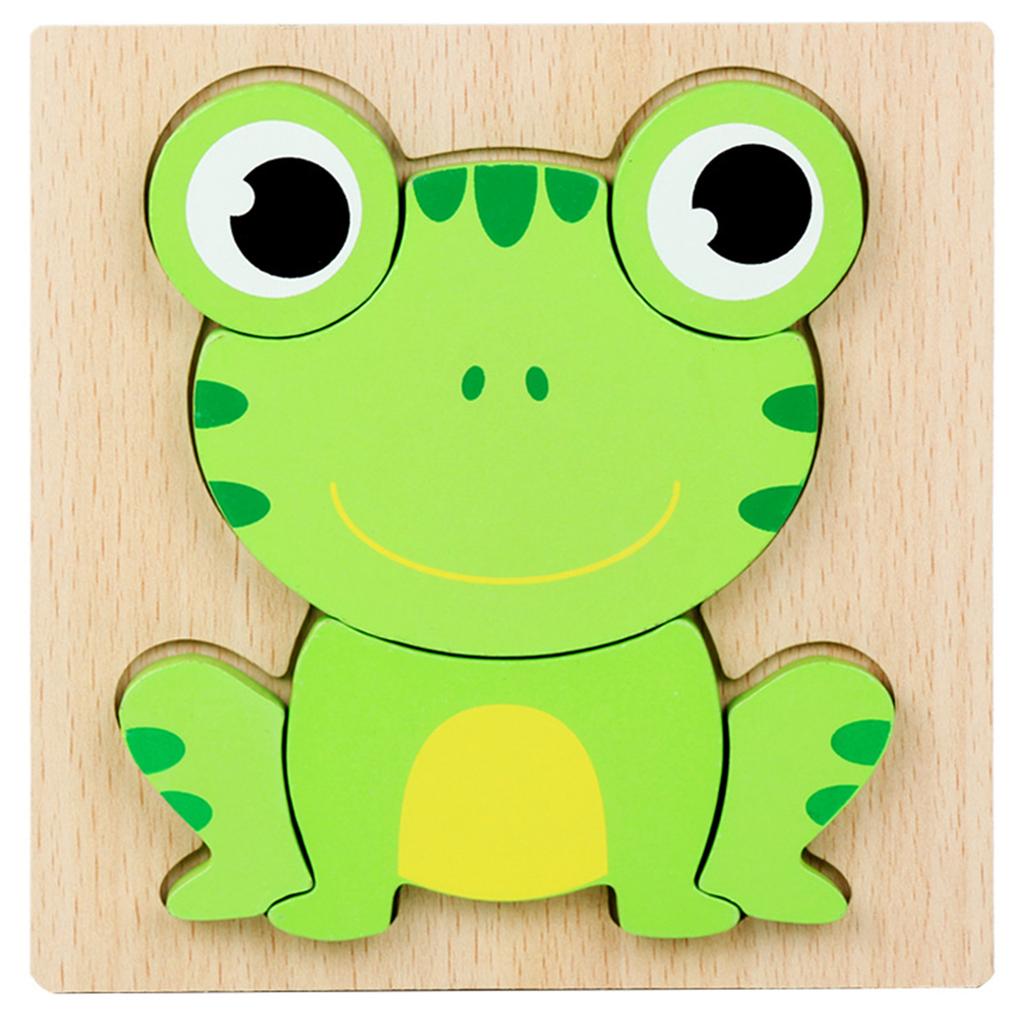 High Quality 3D Wooden Puzzle Baby Cartoon Animal Traffic Early Learning Cognition Game Puzzle Toys For Children