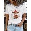 Damen Sommer Kurzarm T-Shirts mit Aufdruck, Modisch und Lässig, Maschinenwaschbar, Bequeme Passform, 2D Flachdruck
