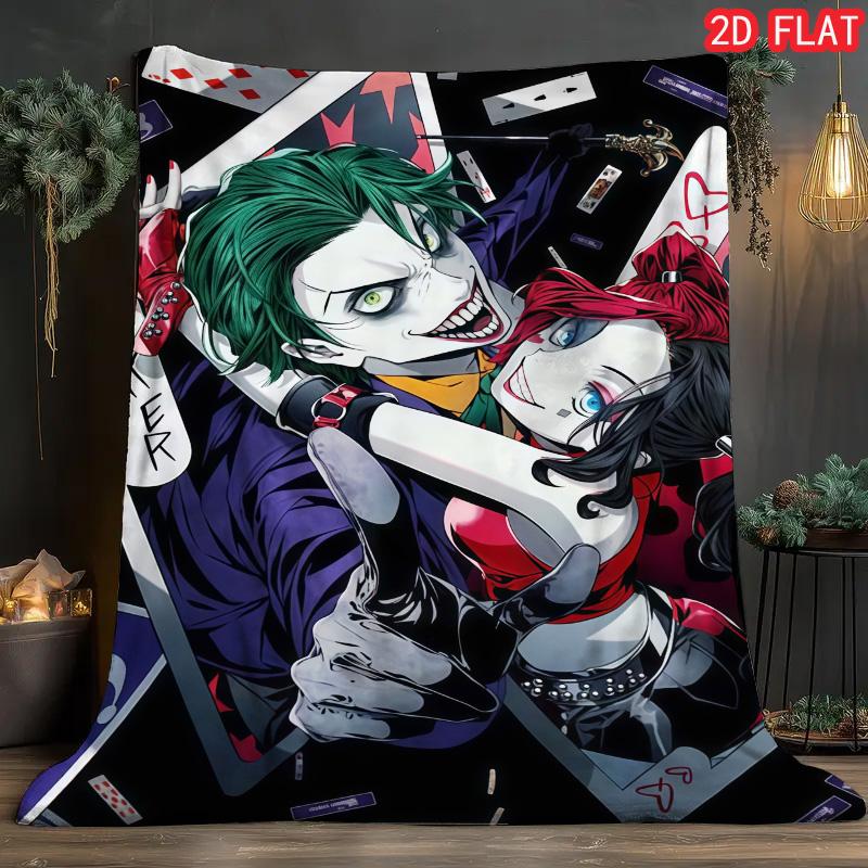 

Joker Face Printed Fleece Blanket Lightweight Soft Warm Blanket for Bed Couch Teens Room Cool Home Decor 75x90cm