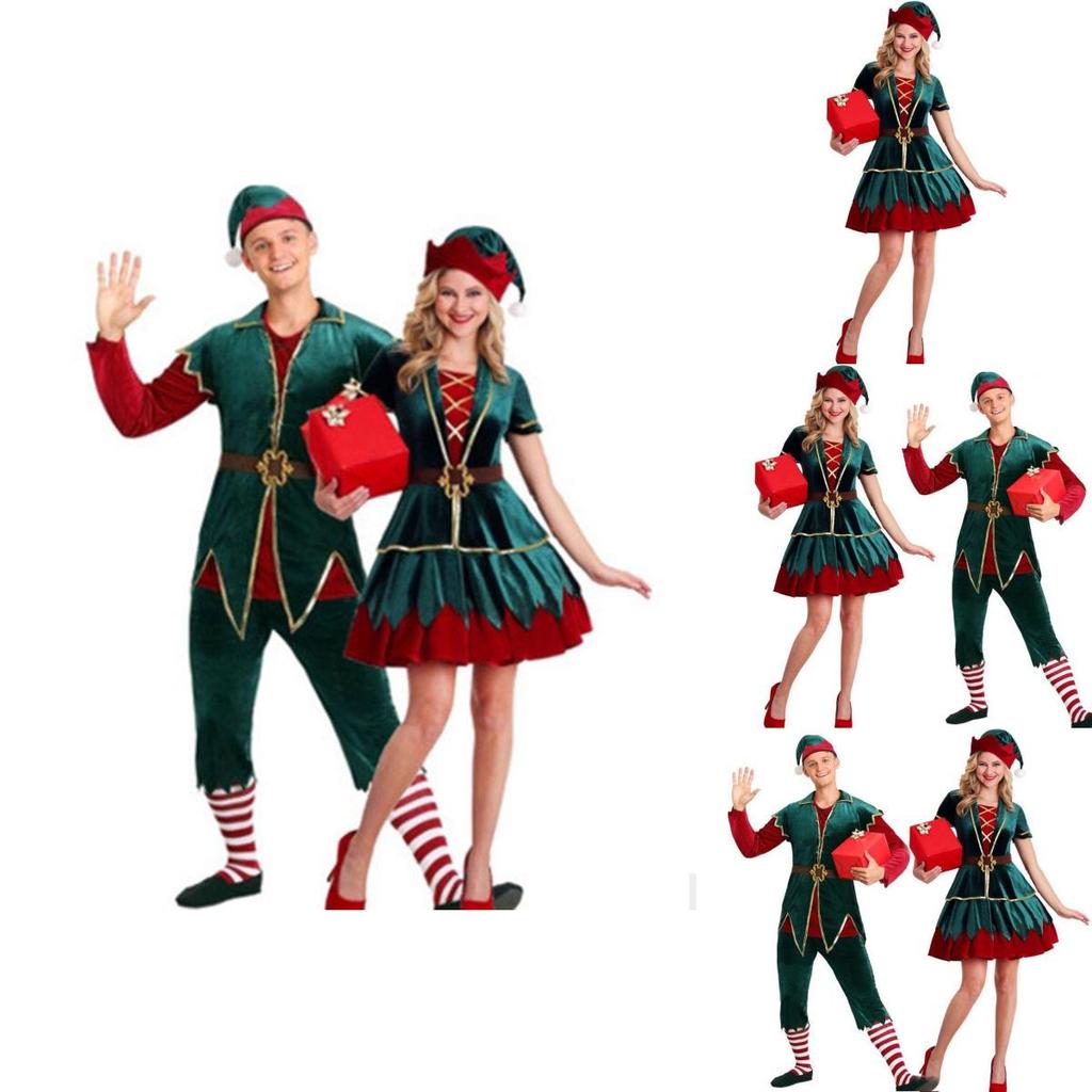 Durable Christmas Costume For Couples With Fashionable Style And Soft Velvet Feel