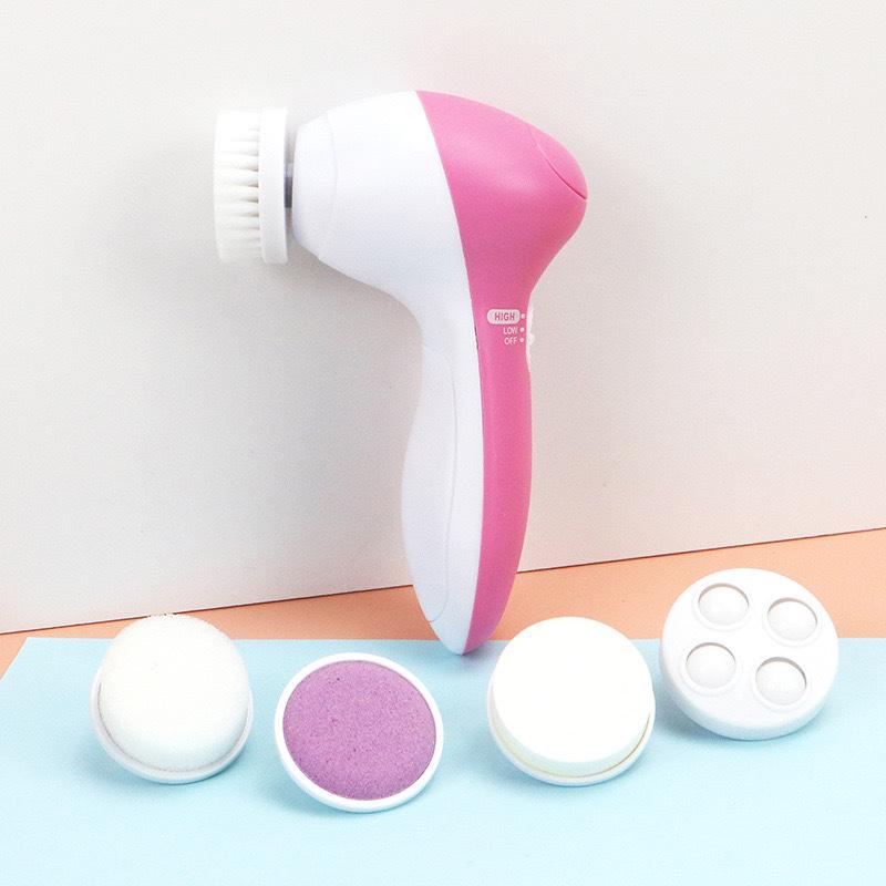 Spazzola Elettrica 5 In 1 per il Viso Massaggio Facciale Spa Strumento per la Pelle Aspiratore Pori Misuratore Pulizia Punti Neri Detergente Strumenti