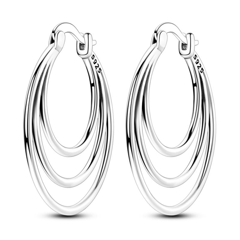 925 Sterling Silver Cubic Zircon Earrings Double  For Women Heart Star Moon Earrings Elegant Birthday Jewelry Gifts