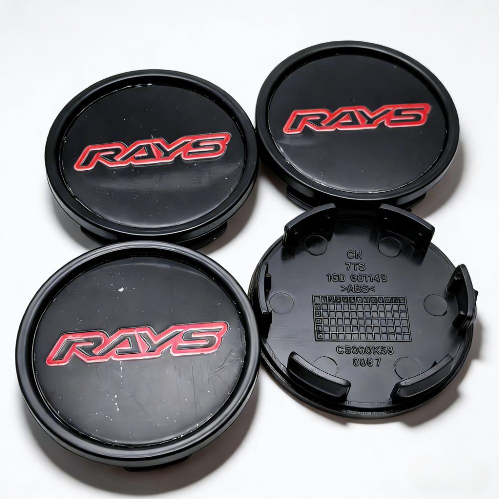 4 szt. 58 mm 53 mm Kołpaki Środkowe Kół Samochodowych Z Logo Rays Emblemat Odznaka Osłony Środkowe Piast Kół Pokrowiec Przeciwpyłowy Środka Felgi Zamienne Akcesoria Piast