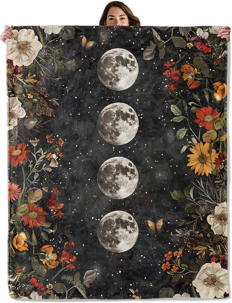 Cosmic Tree Blanket Galaxy Celestial Design Mystical Forest Pattern Soft Throw Boho Decor Bedroom Textile Spiritual Accessory