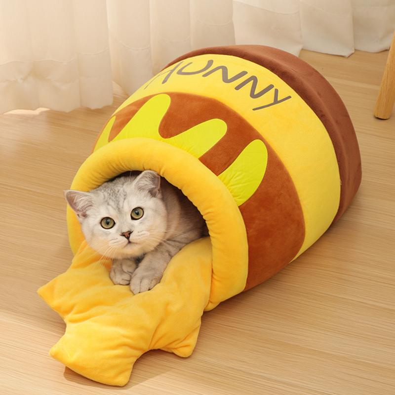 Hot honey pot nest cute cat nest Autumn and winter soft and comfortable thick warm cartoon pet nest