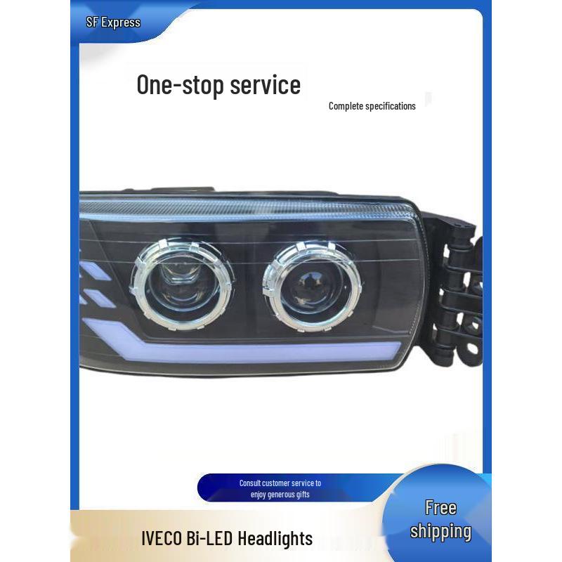 Iveco Eurocargo Double-Lens LED Headlights with DRL & Sequential Turn Signals