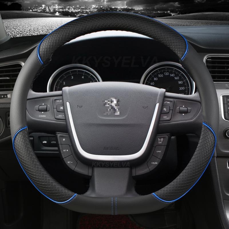 Für Peugeot 508 2011 2012-2017 2018 508 SW 2011-2018 Auto Lenkradbezug Mikrofaserleder D-Form Autozubehör