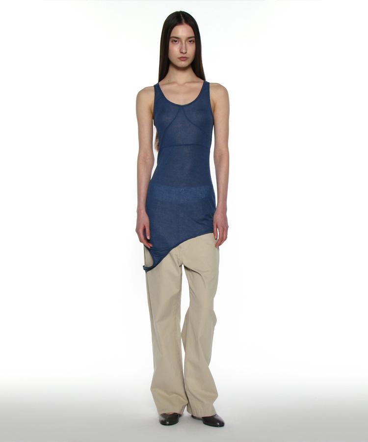 Partimento Woman Pwc Sheer Transform Sleeveless Dress_Blue